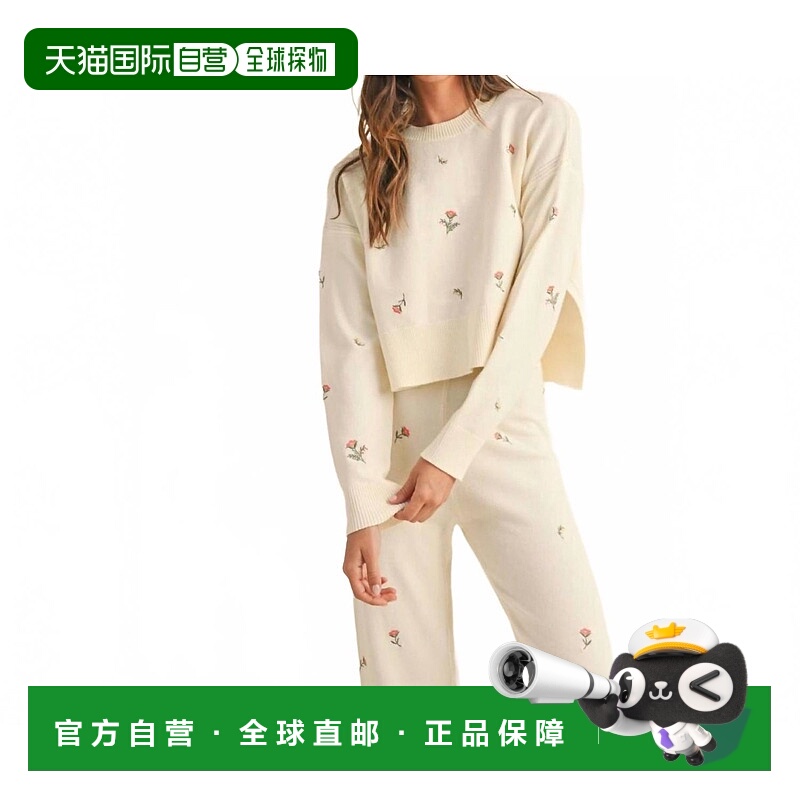 自营mableFloral Embroidered Lounge Set In Beige - beige 美国