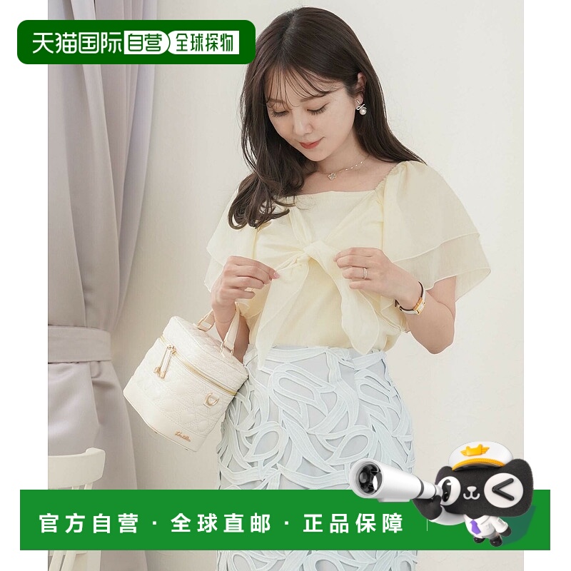 1h可退 日本直邮le reve vaniller女士前蝴蝶结拼接上衣 lvn52118