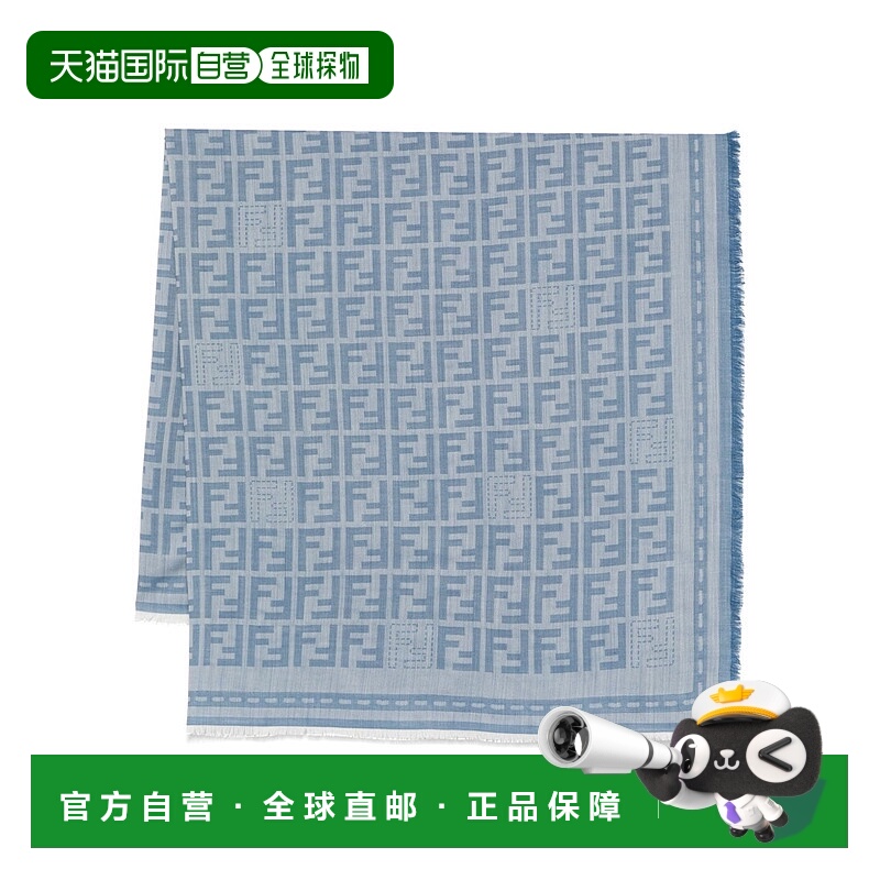 1h可退 香港直邮FENDI 女士围巾 FXT069AUM1F0RU7 SS2025 蓝色