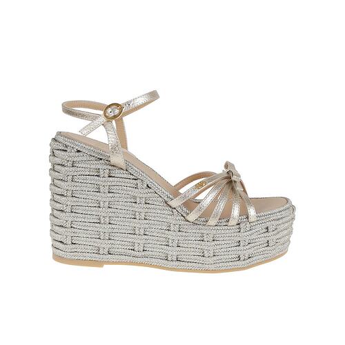 VALENTINO 女士休闲鞋 WS0MH1RPTR16 SS2025 灰色 Vlogo坡跟凉鞋