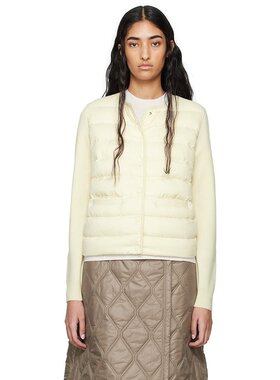 潮奢 Moncler 盟可睐 女士 白色拼接羽绒开衫 J20939B00006M1131