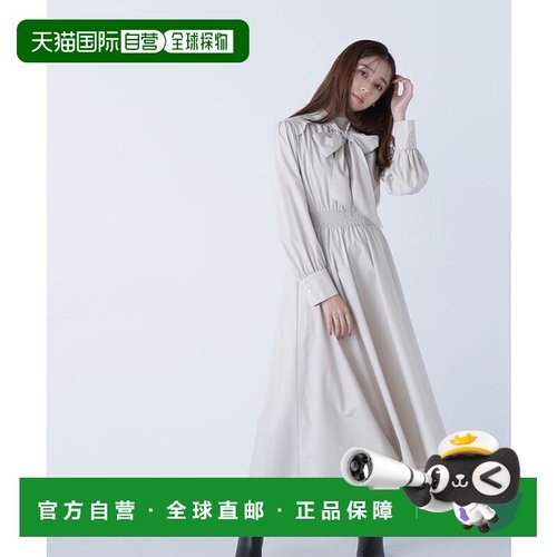 1h可退 日本直邮NATURAL BEAUTY BASIC 2WAY蝴蝶结领褶皱连衣裙
