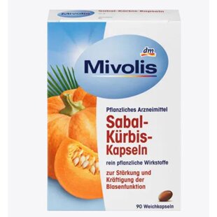 欧洲直邮Mivolis南瓜籽锯棕榈男女性膀胱胶囊改善尿频夜尿多90粒