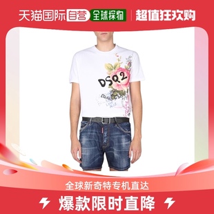 男士 白色徽标印花短袖 T恤 香港直邮DSQUARED2 S74GD0970 S22507