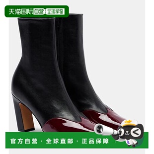 香港直邮KHAITE 女士 Nevada 85 皮质短靴 black黑色 舒适时尚