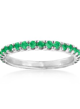 【美国奥莱】直发 925 纯银 Ross-Simons 祖母绿戒指 - 绿色