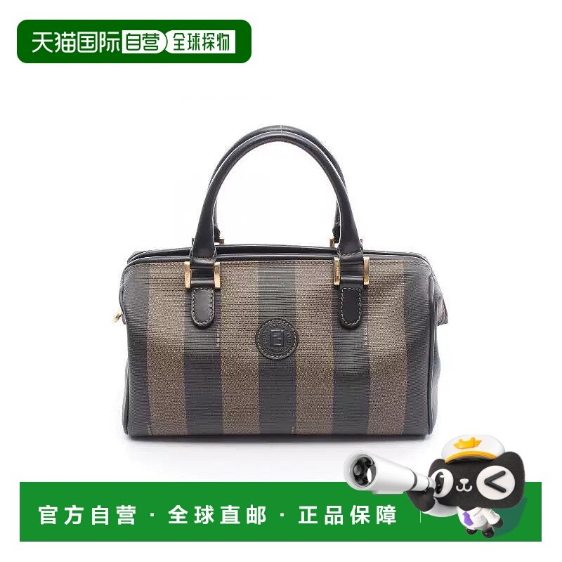 1h可退 日本直邮中古Fendi芬迪女包B级9新Boston bag波士顿包涂层
