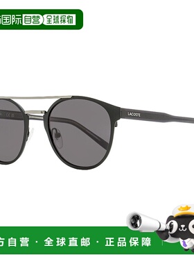 自营Lacoste Men's Oval Double Bridge Sunglasses L263S 002 Bl