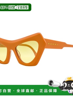 自营 Marni女式猫眼太阳镜魔鬼池7AF橙色56mm-7AF 美国奥莱直发