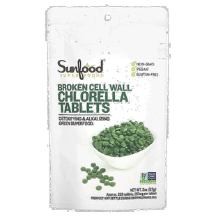 香港直发sunfood破壁小球藻片剂促进清体228片