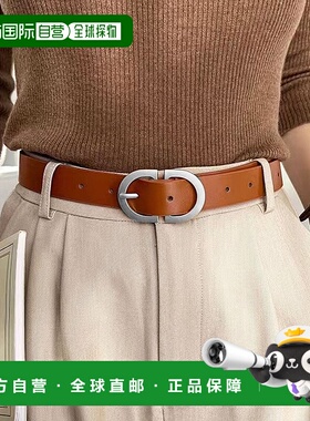 日本直邮florge 复古简约椭圆扣皮革腰带110cm [FL8218EW04622]