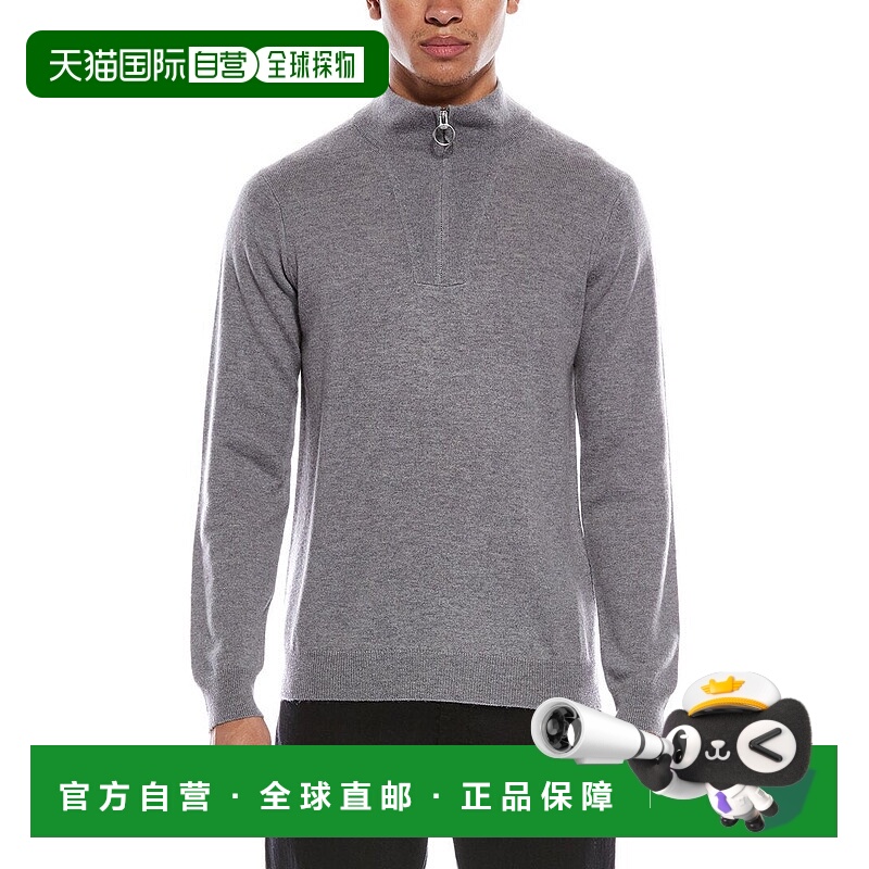 自营Brodie Cashmere Rib Detail Wool & Cashmere-Blend 1/4-Zip