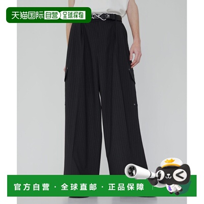 1h可退 日本直邮SOCCE 男女同款 pinstripe 2褶宽版西裤 soc25082