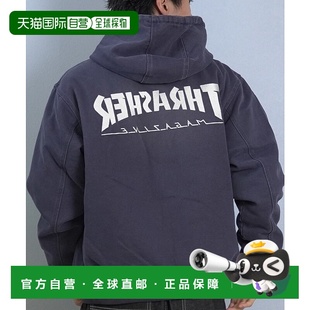 1h可退 日本直邮THRASHER 男女同款 全棉半拉链外套 胸前印花设计