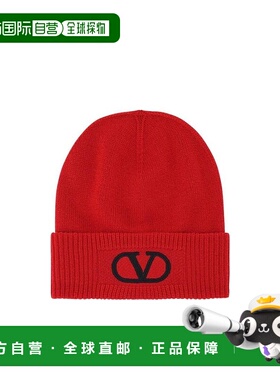 香港直邮VALENTINO 女士帽子 1W2HB01CLZC157 AW2022 红色 徽标帽