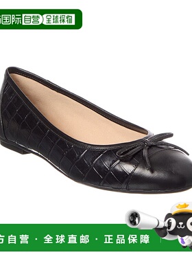 自营 french sole法国鞋底Cordelia Croc压花皮革平底-黑色 美国