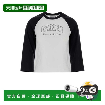 1h可退 香港直邮GANNI 甘尼 女士 Two-tone 棉质T恤 A1050058151