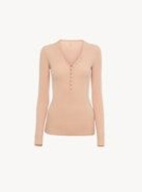 潮奢 Chloe 蔻依 女士 粉色羊毛T恤 CH25WMP05530