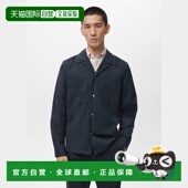 自营欧洲直邮Mango芒果 型带口袋衬衫 男士 深海军蓝常规版