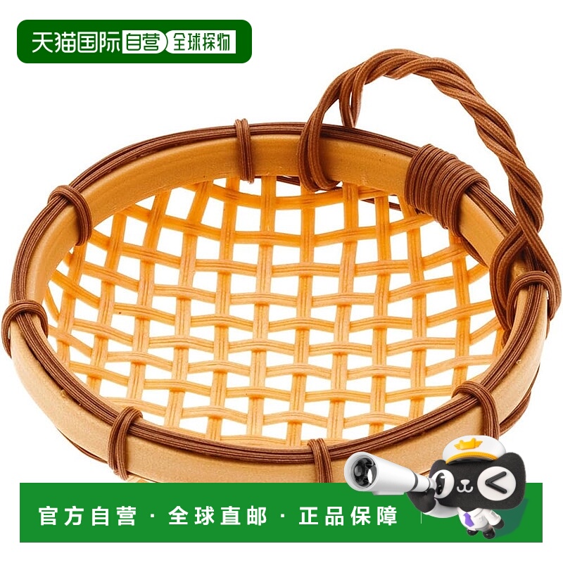 【日本直邮】Nagao 可洗上菜篮 圆形 带手柄 13cm 天妇罗篮 油炸