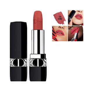 Dior迪奥全新烈艳蓝金唇膏口红3.5g #丝绒720 豆沙红棕