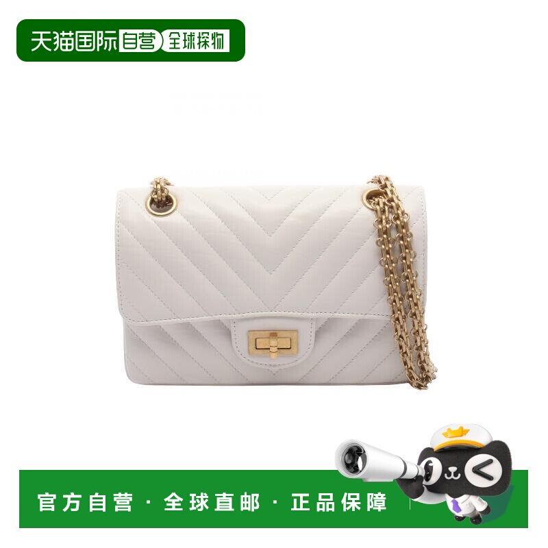 日本直邮中古Chanel香奈儿女包A级95新2.55系列牛皮单肩包白色