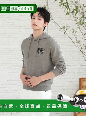 韩国直邮Deus Ex Machina Logo字母连帽长袖卫衣 男款 灰色/DMW48
