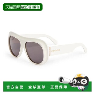 自营Palm Angels Sunglasses Aviator Full Rim, White Frame And