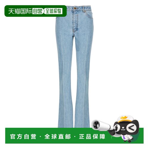 香港直邮BALMAIN 女士牛仔裤 GF1MI070DG116FC SS2026 蓝色 高腰