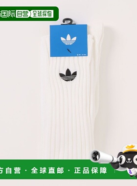 1h可退 日本直邮adidas男士棉混纺运动中筒袜 白色 KS4815 706807