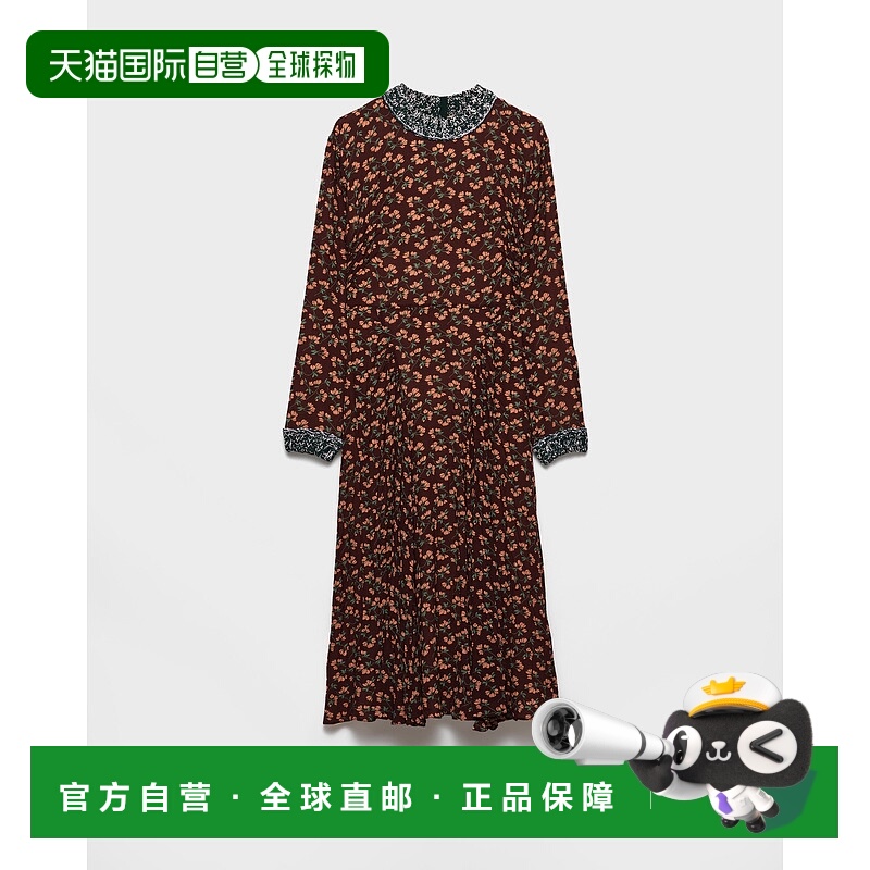 欧洲直邮PRADA (2025) 印花乔其纱连衣裙长袖普拉达