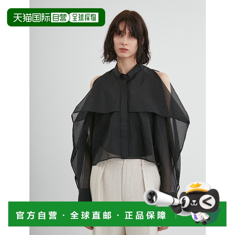 1h可退 日本直邮styling/女士露肩荷叶边雪纺衬衫 16WFB252042