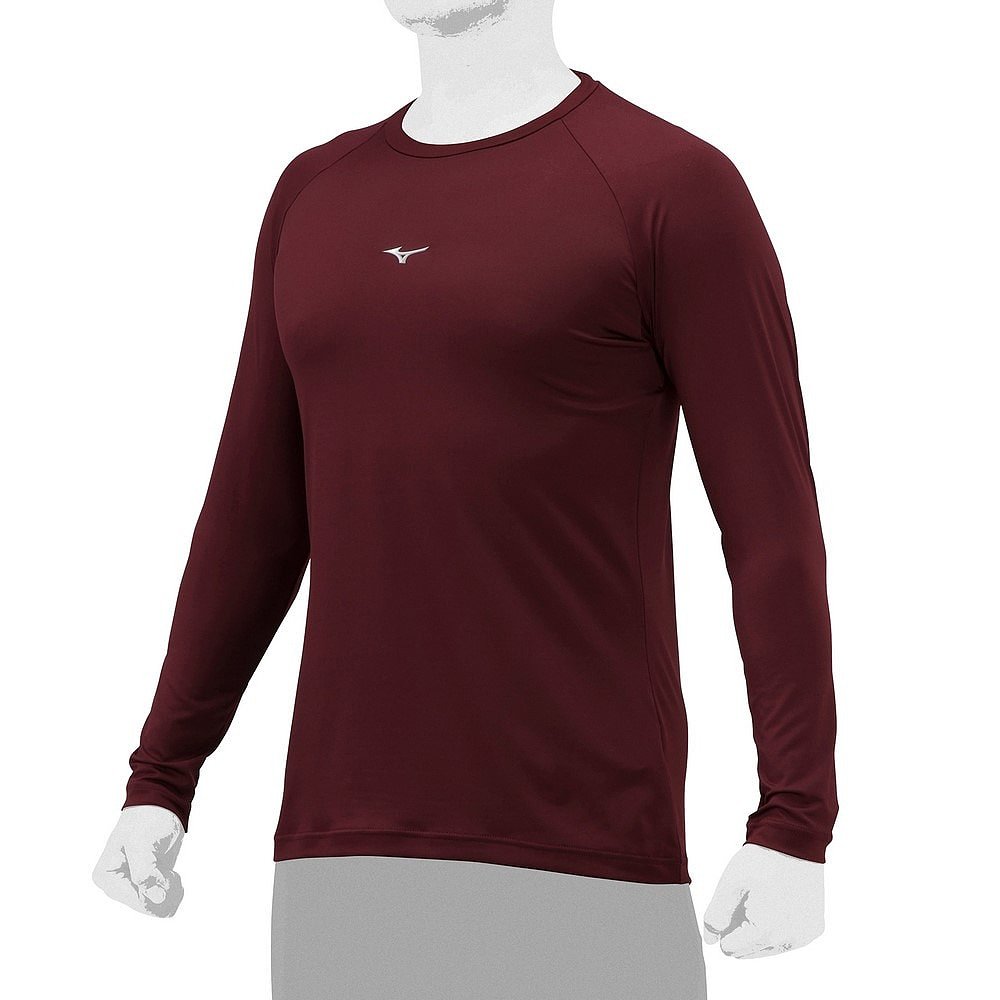 MIZUNO 美津浓（男式）棒球服低领长袖 12JAAP1063 速干 3L
