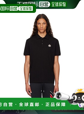 1h可退 香港直邮Moncler 盟可睐 男士 黑色贴饰 Polo 衫 J20918A0
