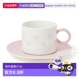 日本直邮Francfranc 粉红蝴蝶结茶杯套组