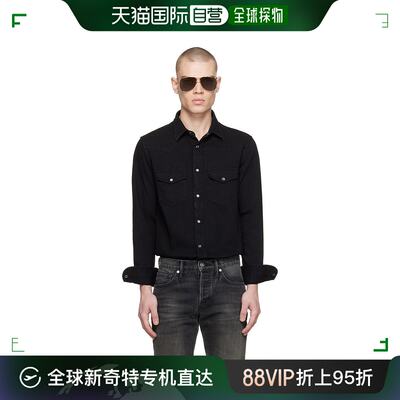 香港直邮潮奢 Tom Ford 汤姆 福特 男士 黑色 Western Yoke 衬衫