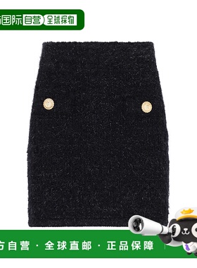 1h可退 香港直邮潮奢 Balmain 巴尔曼 女士 徽标半身裙 DF1LB015K