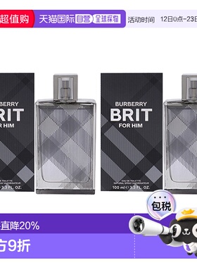 美国直邮Burberry博柏利英伦风格男士（2支装）男士香水EDT-正品