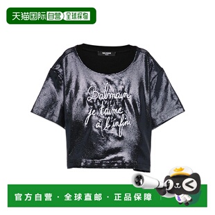 AW2025 1h可退 BX8B41J0511621BC 女童T恤 黑色 香港直邮BALMAIN