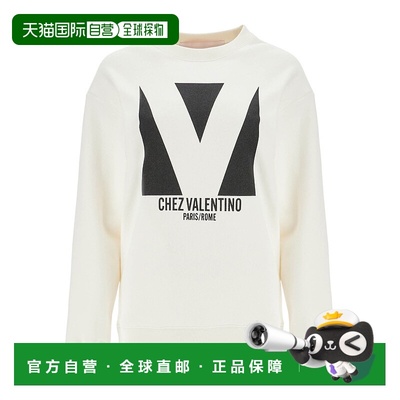 香港直邮VALENTINO 女士针织毛衣 BMF24F960A03 SS2025 白色 圆领