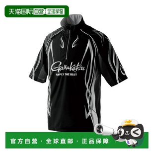 Wear 黑色 GM3735 短袖 双向印花拉链衬衫 日本直邮Gamakatsu