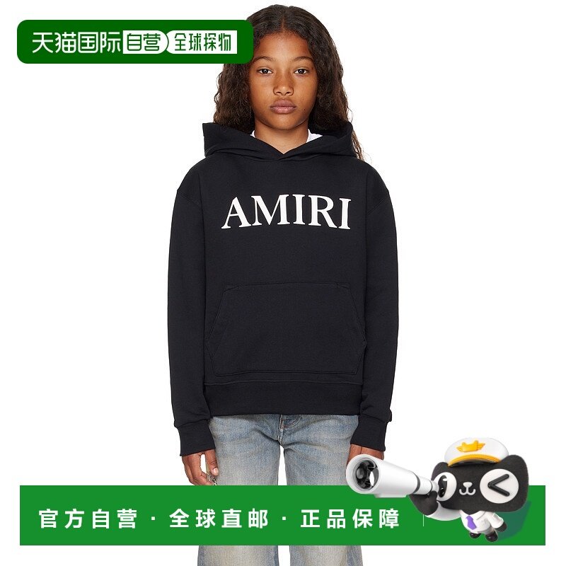 香港直邮潮奢 AMIRI 女童 黑色 Core Logo 儿童连帽衫童装 AKJYHD