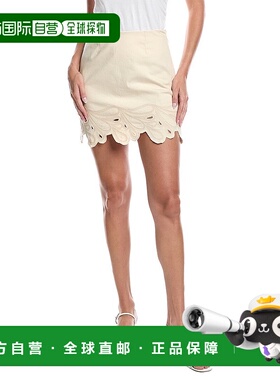 自营 french connection法式连接Ateena斜纹裙-白色 美国奥莱直发