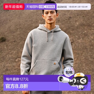 日本直邮Carhartt K121 中量级连帽衫 单点连帽衫 灰色 男士女士