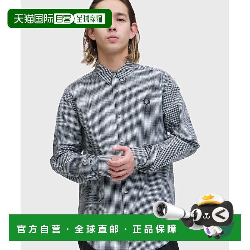 1h可退 日本直邮FRED PERRY 男女同款 微格纹全棉正装衬衫 胸前口,男装,衬衫,淘宝优惠券,粉丝福利购,淘宝优惠卷