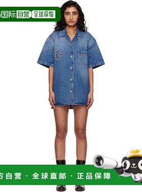 香港直邮潮奢 off-white 女士 蓝色 Royal Patch 牛仔连衣裙 2YM0