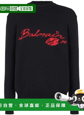 香港直邮BALMAIN 男士针织毛衣 DH0KD000KH32EAE AW2024 黑色
