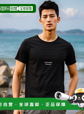 香港直邮SAINT LAURENT 男士T恤 464572YB2DQ1000NOIR SS2025