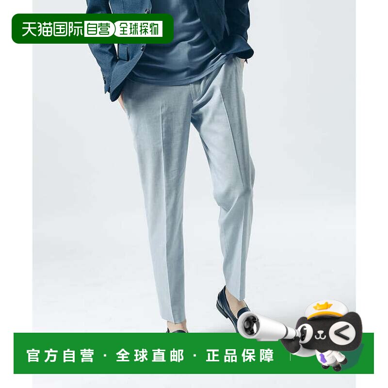 日本直邮ABAHOUSE 【我的心意】SOLO 弹力亚麻休闲裤 萨克斯蓝