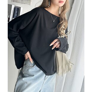 Classical Elf 女士简约优雅宽松船领长袖T恤 ce1050246